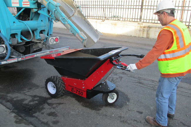 Move Heavy Construction Loads with Electric Wheelbarrows and Pushers