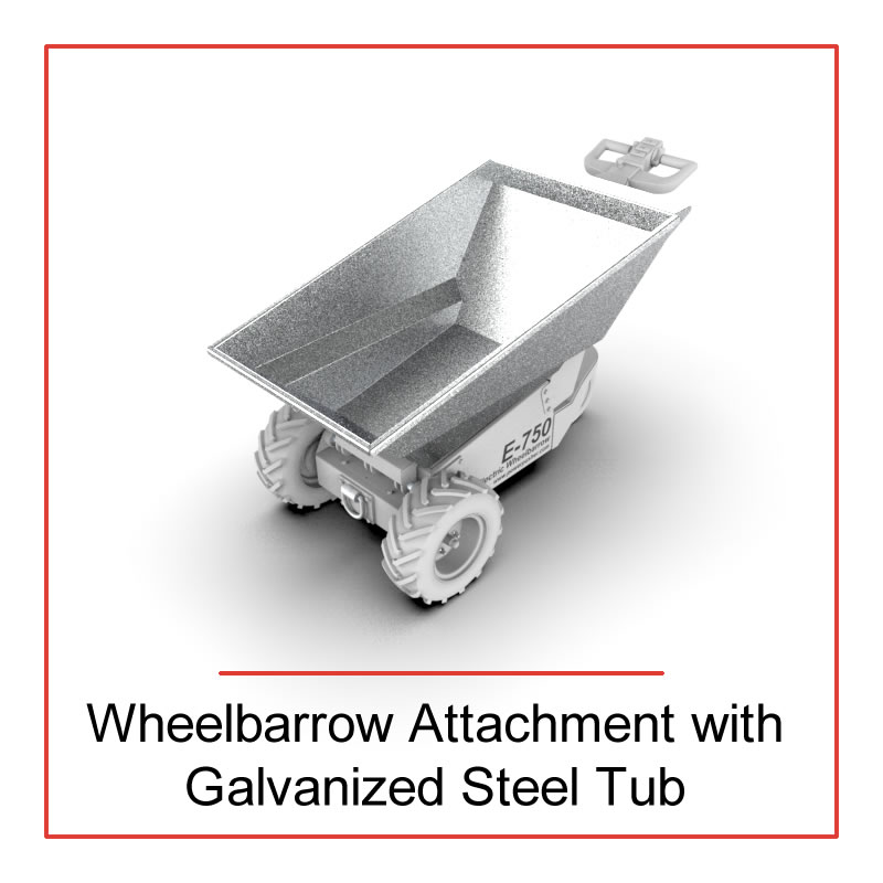 Wheelbarrow Attachment with Galvanized Steel Tub