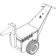 Roll stock attachment for pushing rolls from the end
